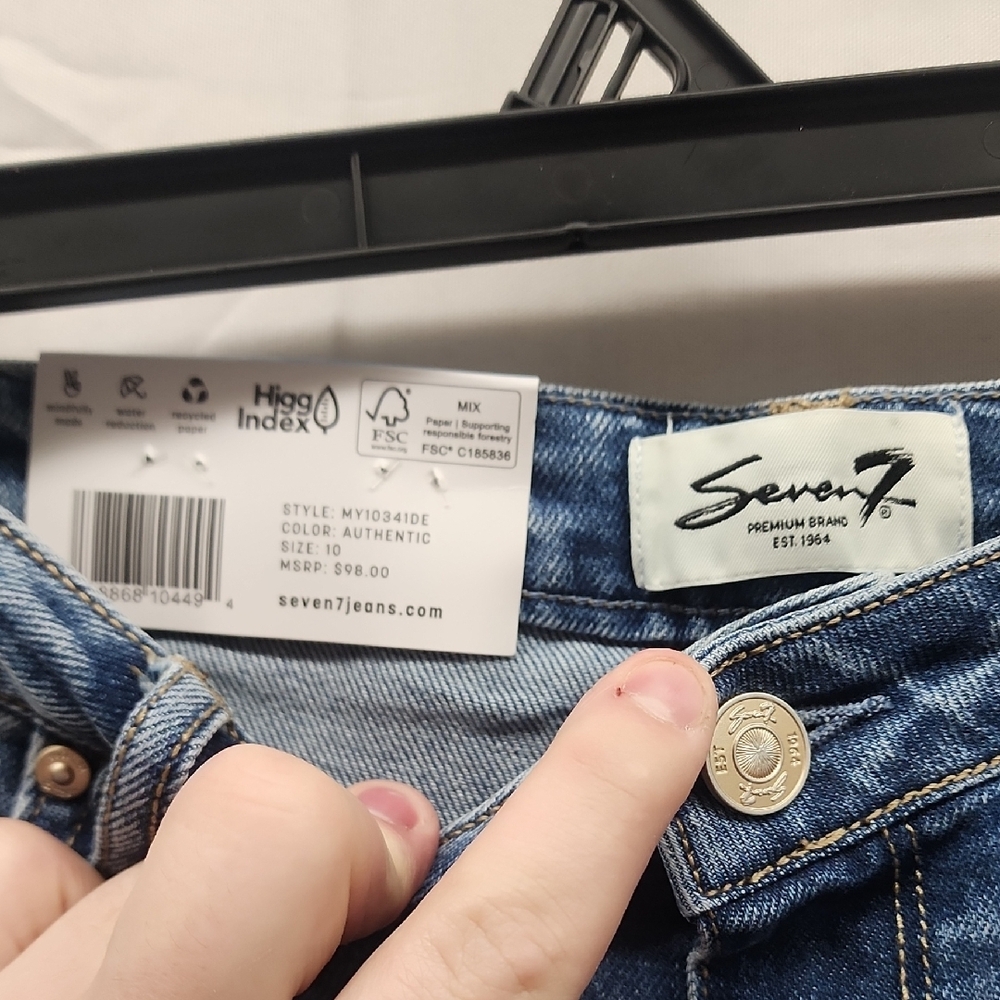 Seven7 Women's Straight Blue Jeans - Picture 2 of 4